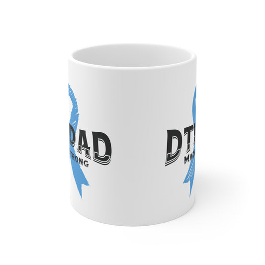 The Diabuddies Store DT1 Dad, Made Strong - Mug 11oz DT1 Dad, Made Strong - 11oz Mug: Celebrate the incredible strength of Type 1 dads with our "DT1 Dad, Made Strong" 11oz ceramic mug. It's a daily tribute to their resilience, dedication, and unwavering l