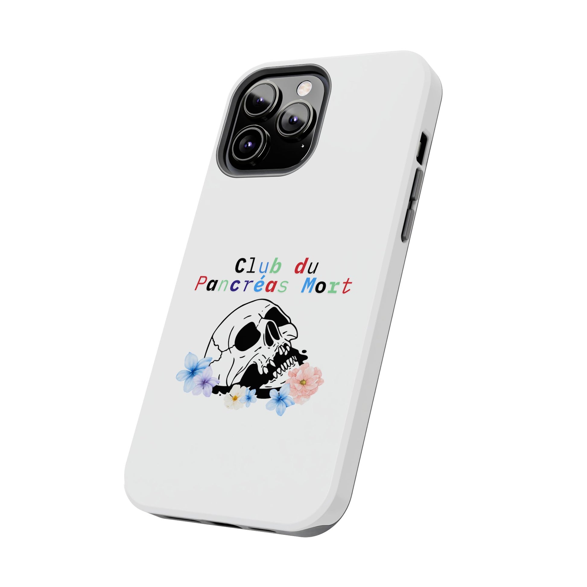 Skull & Flowers, Dead Pancreas Club (French) - Phone Cases The Diabuddies Store Mobile Phone Cases $18.23