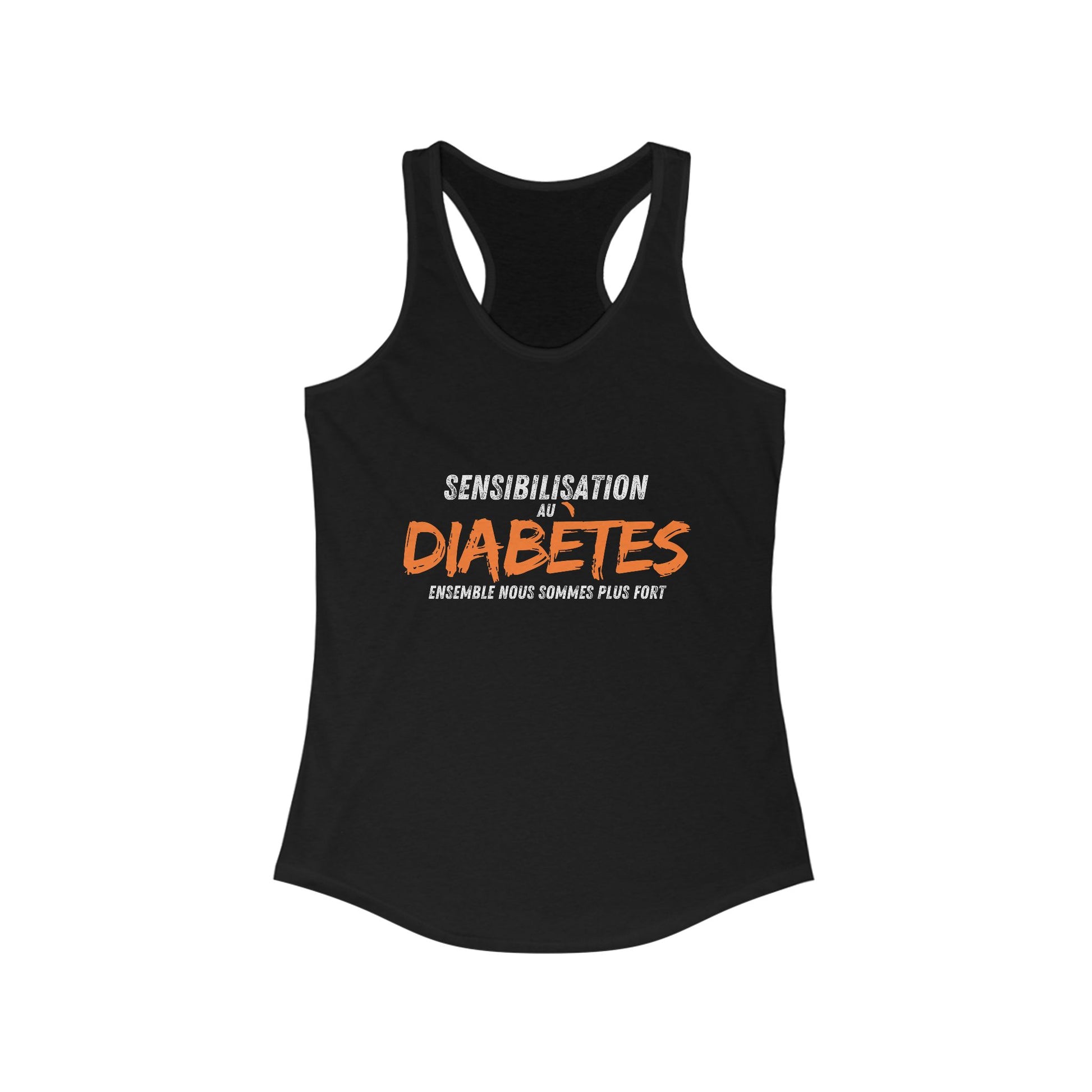 Stronger Together (French) - Racerback Tank The Diabuddies Store Tank Tops $19.96