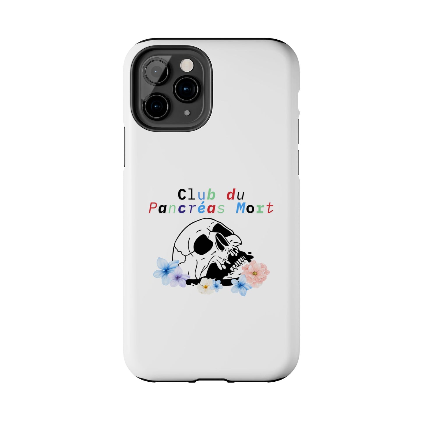 Skull & Flowers, Dead Pancreas Club (French) - Phone Cases The Diabuddies Store Mobile Phone Cases $18.23
