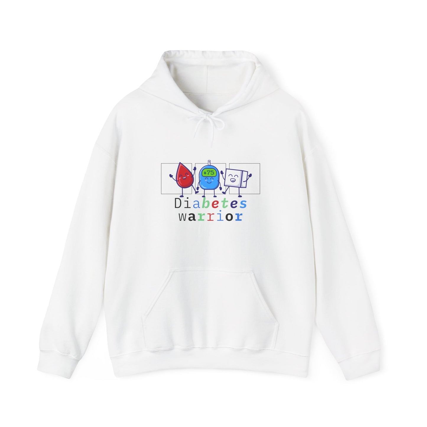 The Diabuddies Store Diabetes Warrior (w/Icons) - Unisex Hoodie Diabetes Warrior (w/Icons) - Unisex Hoodie: Unleash the hero within! This dynamic and cozy "Diabetes Warrior (w/Icons)" Unisex Hoodie celebrates the incredible strength and resilience of thos