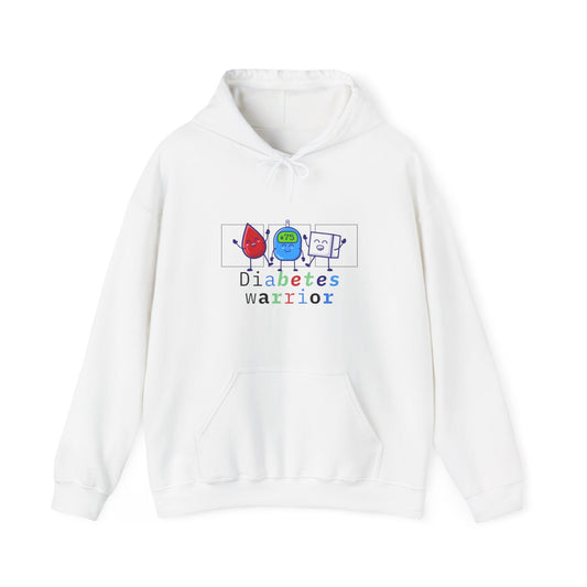 The Diabuddies Store Diabetes Warrior (w/Icons) - Unisex Hoodie Diabetes Warrior (w/Icons) - Unisex Hoodie: Unleash the hero within! This dynamic and cozy "Diabetes Warrior (w/Icons)" Unisex Hoodie celebrates the incredible strength and resilience of thos