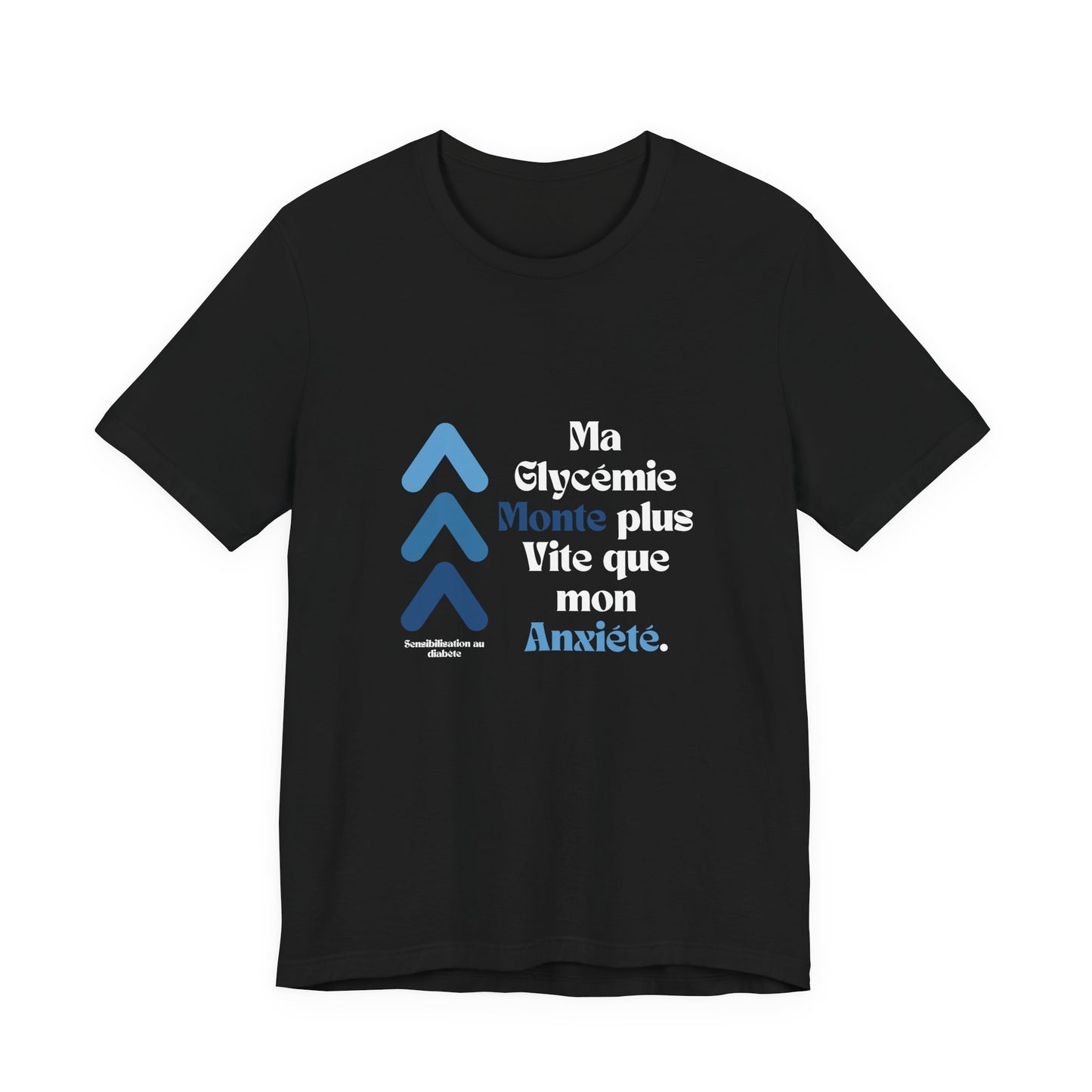 The Diabuddies Store Spiking Faster than my Anxiety (French/Blue) - Unisex Tee Spiking Faster than my Anxiety (French/Blue) - Unisex Tee: Get ready to make a statement without saying a word. Our blue "Spiking Faster Than My Anxiety" French Unisex Tee is f