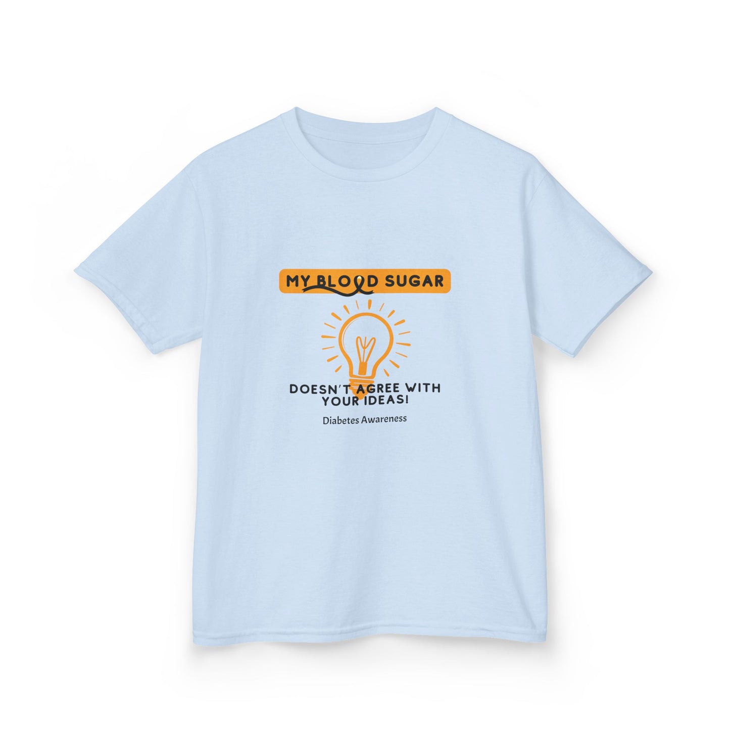 The Diabuddies Store My Blood Sugar Doesn't Agree - Kids Tee My Blood Sugar Doesn't Agree - Kids Tee: A humorous tee for the little warrior in your life. This "My Blood Sugar Doesn't Agree" Kids' Tee is a fun and relatable way to express the daily ups and