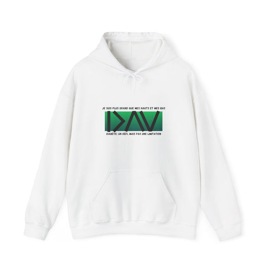 The Diabuddies Store Greater Than (French/Green) - Unisex Hoodie Greater Than (French/Green) - Unisex Hoodie: Make a bold statement: You are always greater than! Our "Greater Than (French/Green)" Unisex Hoodie in vibrant orange is designed to stand out an