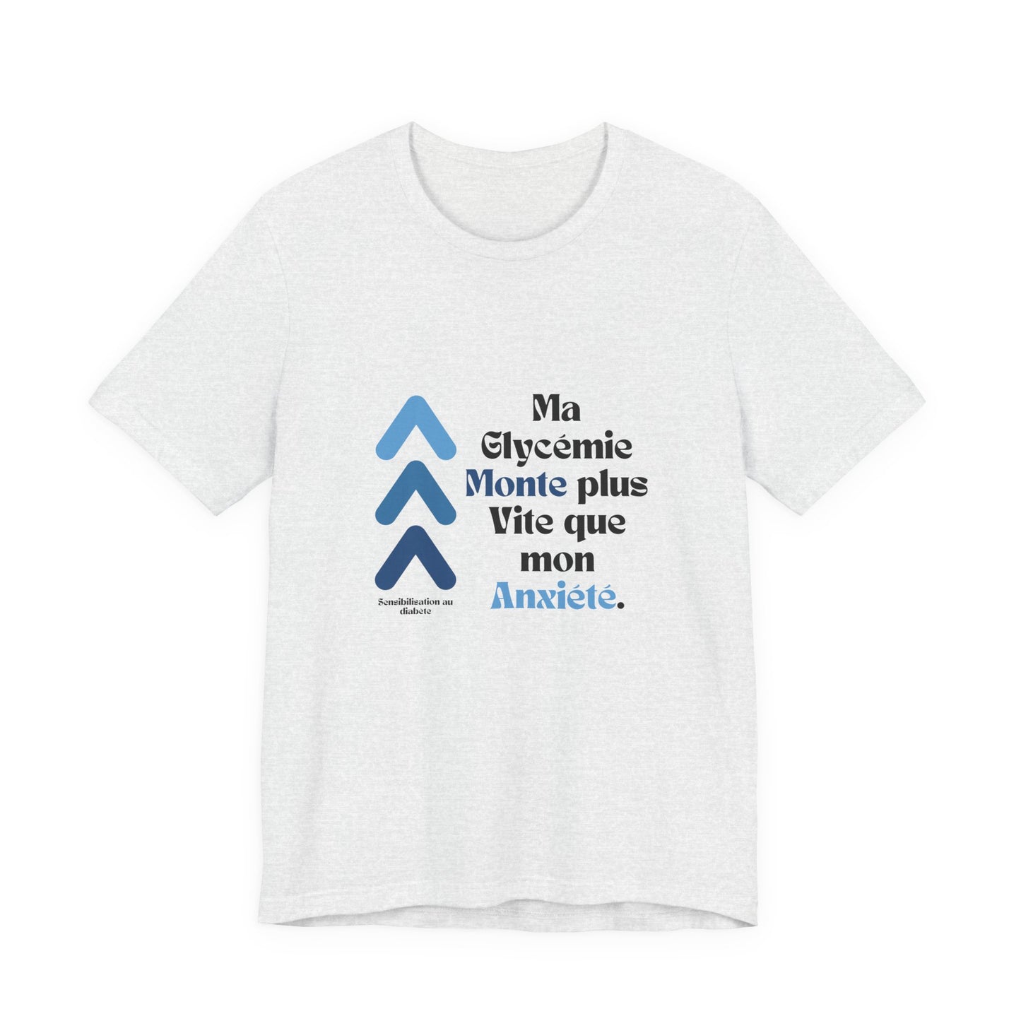 The Diabuddies Store Spiking Faster than my Anxiety (French/Blue) - Unisex Tee Spiking Faster than my Anxiety (French/Blue) - Unisex Tee: Get ready to make a statement without saying a word. Our blue "Spiking Faster Than My Anxiety" French Unisex Tee is f
