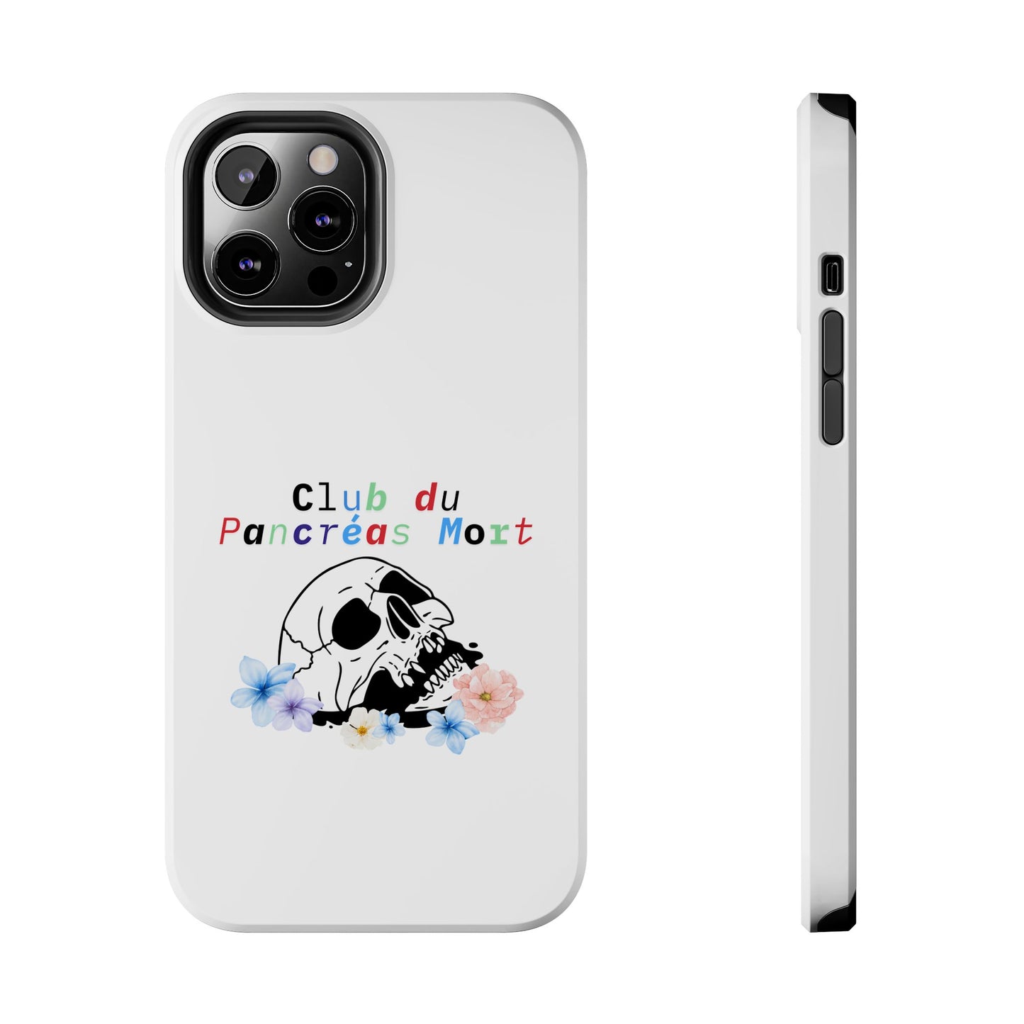 Skull & Flowers, Dead Pancreas Club (French) - Phone Cases The Diabuddies Store Mobile Phone Cases $18.23