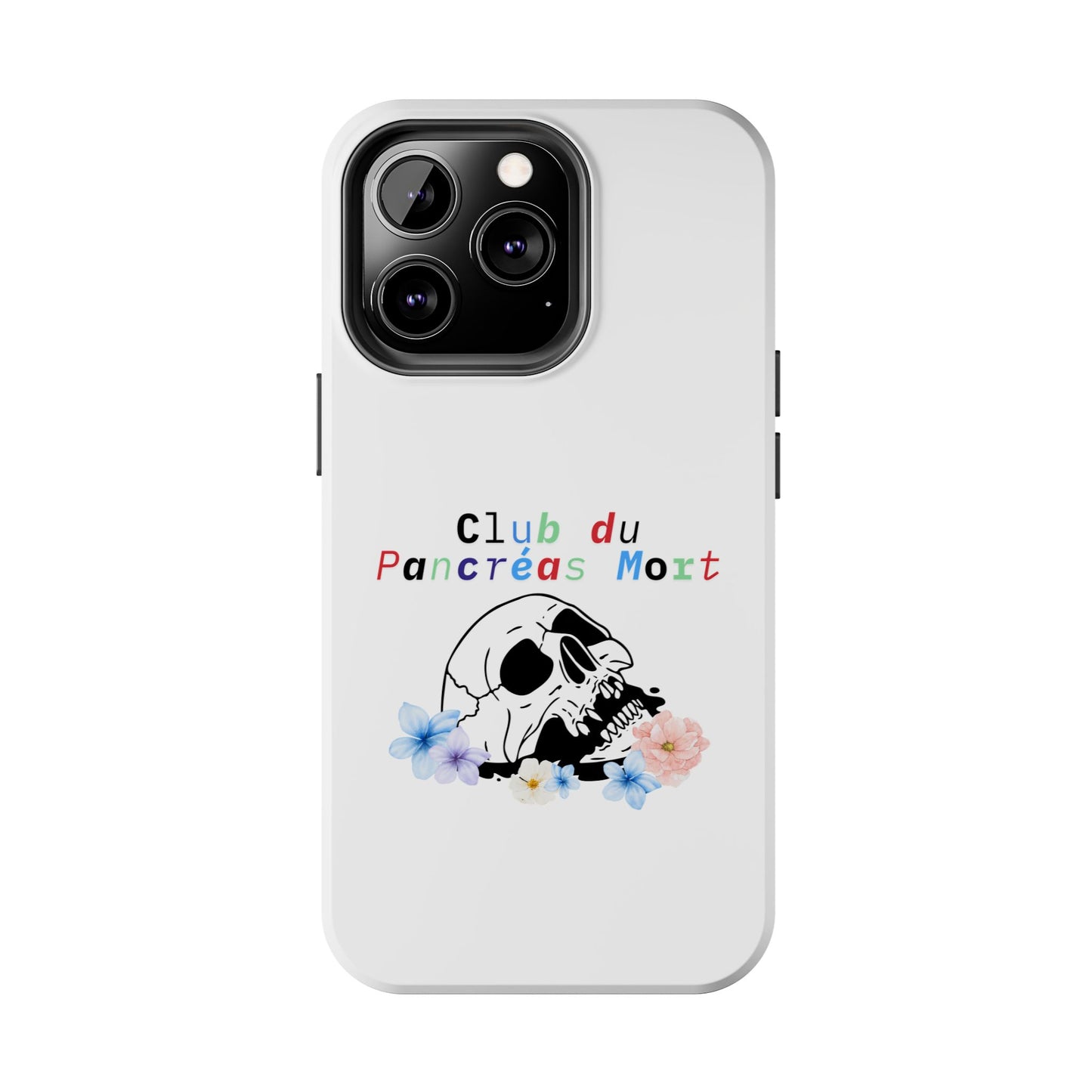 Skull & Flowers, Dead Pancreas Club (French) - Phone Cases The Diabuddies Store Mobile Phone Cases $18.23