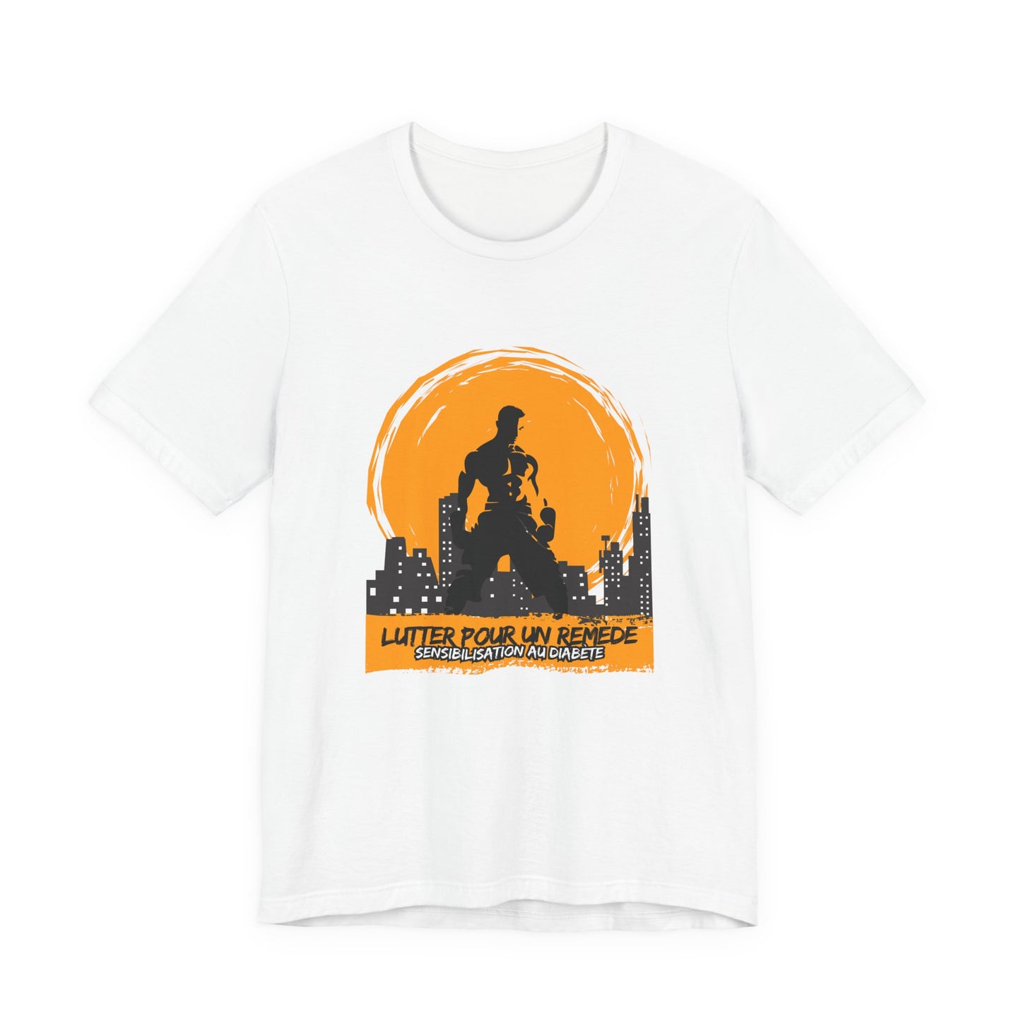 The Diabuddies Store Fighting for a Cure (French) - Unisex Tee Fighting for a Cure (French) - Unisex Tee: Make a statement that matters with this French Unisex Tee. This comfortable and versatile shirt is a powerful way to raise awareness and spark conver