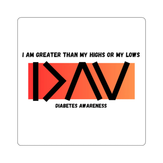 Kiss-Cut Stickers - I am greater than (red/orange) The Diabuddies Store Stickers & Sticker Machines $2.42