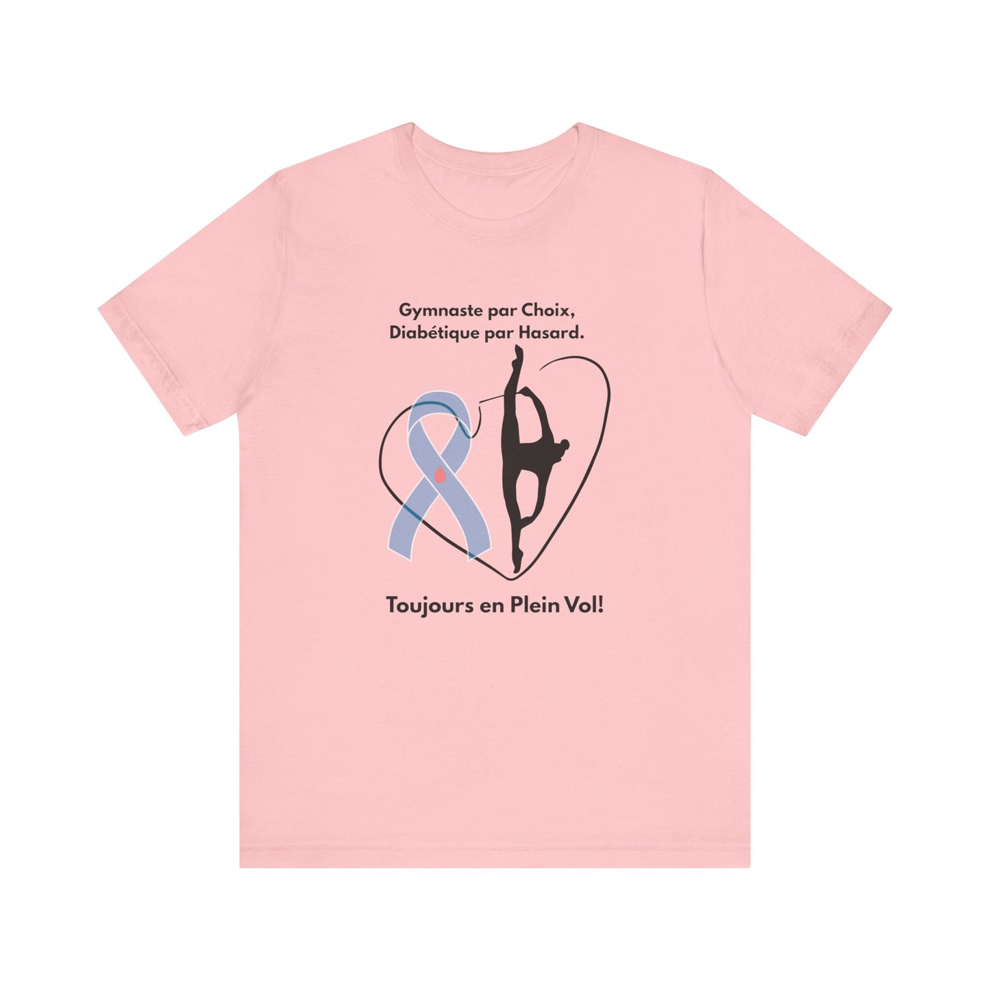 The Diabuddies Store Diabetes & Gymnastics (French) - Unisex Tee Diabetes & Gymnastics (French) - Unisex Tee: Defy expectations and tumble forward! This comfortable racerback tank is designed for the resilient gymnast who manages diabetes with grace and s