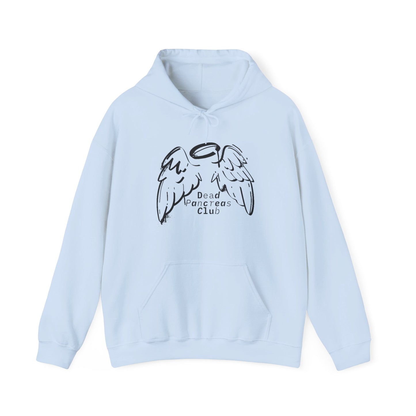 The Diabuddies Store Dead Pancreas Club (Angel Wings) - Unisex Hoodie Dead Pancreas Club (Angel Wings) - Unisex Hoodie: Join the club and wrap yourself in cozy defiance! This warm and uniquely designed hoodie offers a raw, honest, and darkly humorous take
