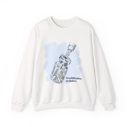 Insulin Vial Diabetes Awareness (French) Sweatshirt The Diabuddies Store Sweatshirts $29.49