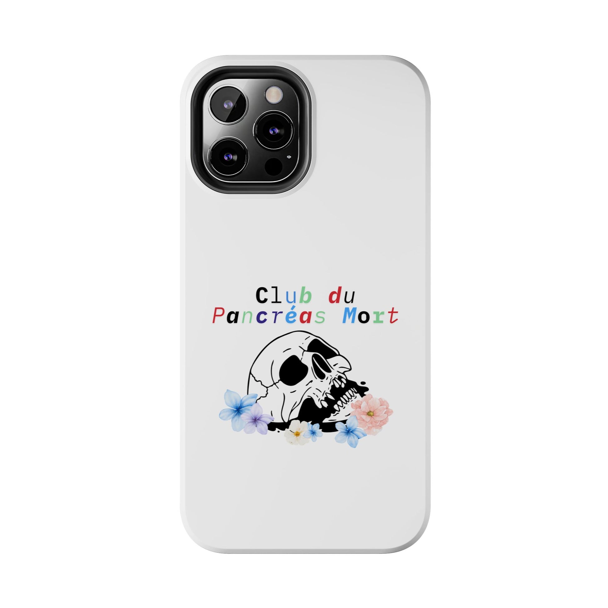 Skull & Flowers, Dead Pancreas Club (French) - Phone Cases The Diabuddies Store Mobile Phone Cases $18.23