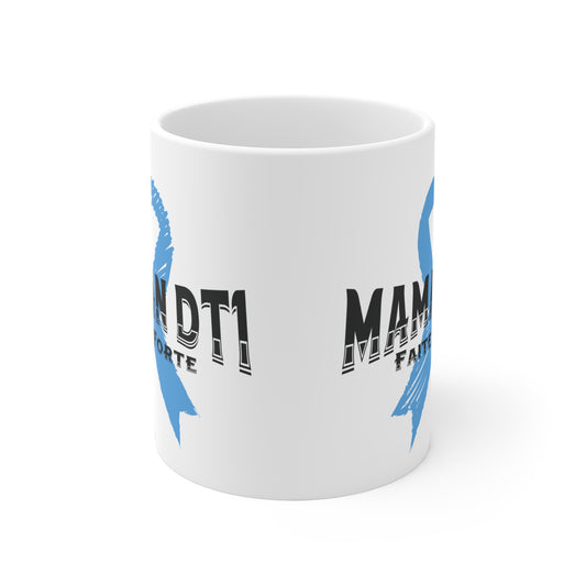 The Diabuddies Store DT1 Mom, Made Strong (French) - Mug 11oz DT1 Mom, Made Strong (French) - Mug 11oz: Celebrate the incredible strength of Type 1 moms with our "DT1 Maman, Faite Forte" (DT1 Mom, Made Strong) 11oz ceramic mug. It's a daily tribute to the