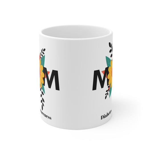 The Diabuddies Store Mom (with Flowers) - Mug 11oz Mom (with Flowers) - Mug 11oz: Celebrate Mom with this charming 11oz floral mug! It's a perfect blend of sweetness and strength, just like her. A wonderful gift for any occasion, ideal for enjoying her fa