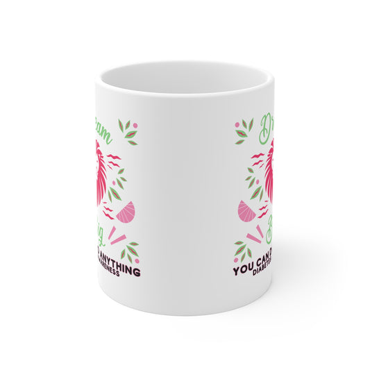 The Diabuddies Store Dream Big! Diabetes Awareness - Mug 11oz Dream Big! Diabetes Awareness - Mug 11oz: Start your day inspired with our "Dream Big! Diabetes Awareness" 11oz mug. This durable ceramic mug is a daily reminder to pursue your aspirations whil