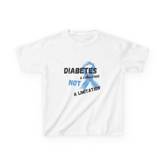 The Diabuddies Store A Challenge, Not a Limitation - Kids Tee A Challenge, Not a Limitation - Kids Tee: Empower your child! This tee is an inspiring reminder that challenges are opportunities to shine, not limitations. T-Shirts $18.48