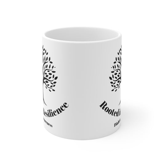 The Diabuddies Store Rooted in Resilience - Mug 11oz Rooted in Resilience (French) - Mug 11oz: Start your day with a powerful reminder! Our "Rooted in Resilience" 11oz mug is more than just a cup; it's a daily affirmation. Crafted from durable ceramic, th