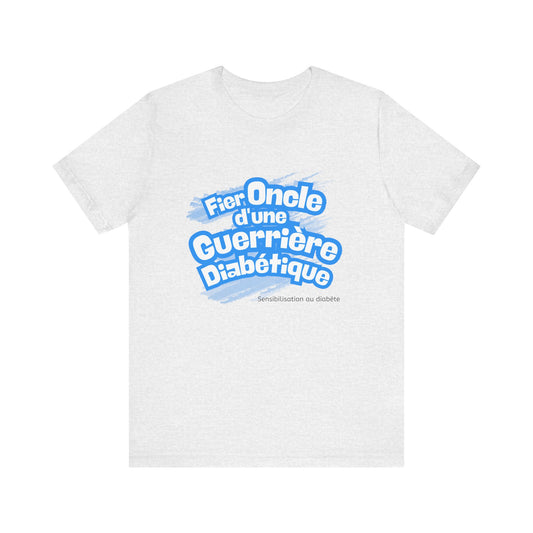 Proud Uncle of Diabetic Warrior (French/Niece) - Unisex Tee The Diabuddies Store T-Shirts $22.50