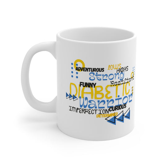 The Diabuddies Store Uplifted & Unleashed - Mug 11oz Uplifted & Unleashed - Mug 11oz: Embrace your strength, defy the odds. The "Uplifted & Unleashed" mug is more than just a mug; it's a vibrant testament to the diabetic warrior within. Adorned with a cha