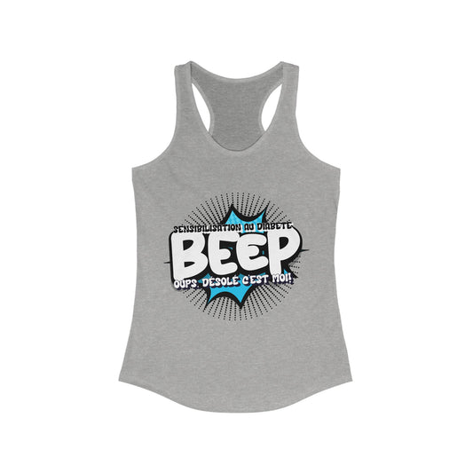 The Diabuddies Store BEEP - Sorry It's me! (French) - Racerback Tank BEEP - Sorry It's me! (French) - Racerback Tank: Always making an entrance? The delightful disruptor! Embrace the constant buzz of life in comfort and style! Tank Tops $19.96