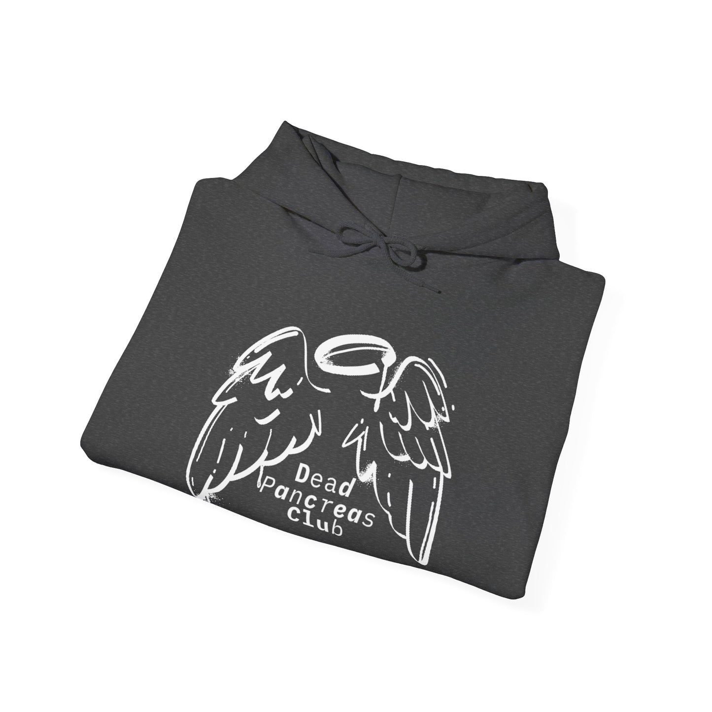 The Diabuddies Store Dead Pancreas Club (Angel Wings) - Unisex Hoodie Dead Pancreas Club (Angel Wings) - Unisex Hoodie: Join the club and wrap yourself in cozy defiance! This warm and uniquely designed hoodie offers a raw, honest, and darkly humorous take
