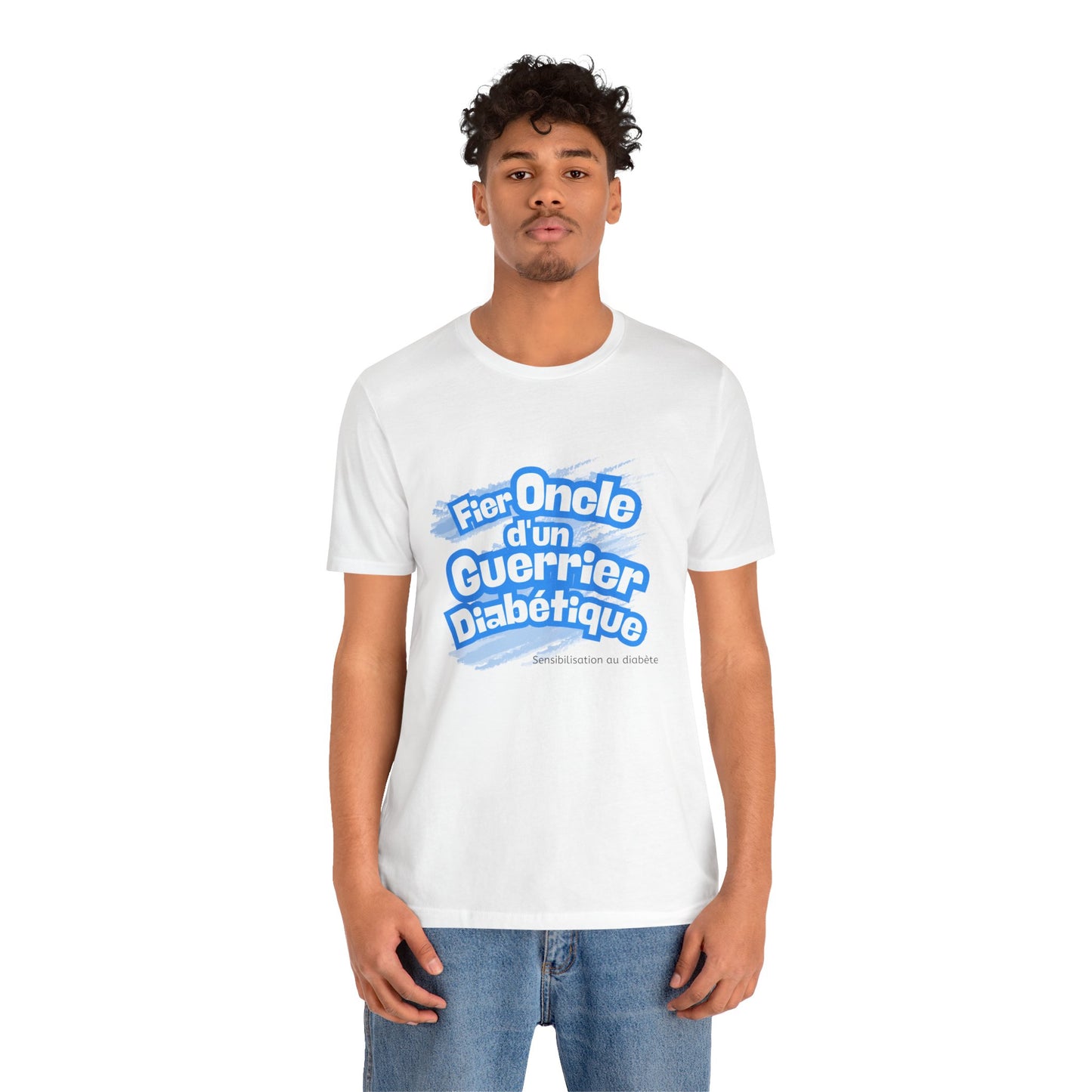 Proud Uncle of Diabetic Warrior (French/Nephew) - Unisex Tee The Diabuddies Store T-Shirts $22.50