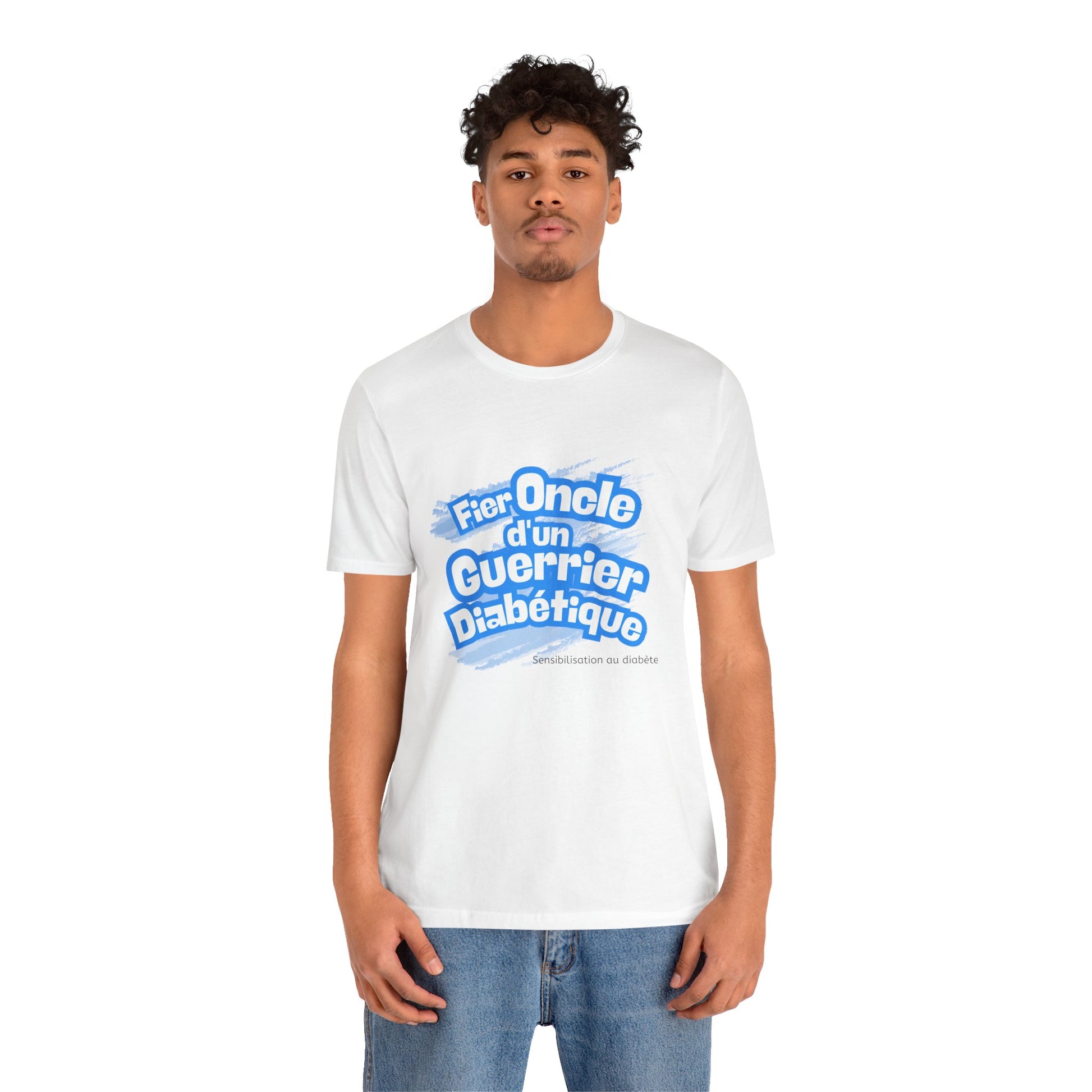 Proud Uncle of Diabetic Warrior (French/Nephew) - Unisex Tee The Diabuddies Store T-Shirts $22.50