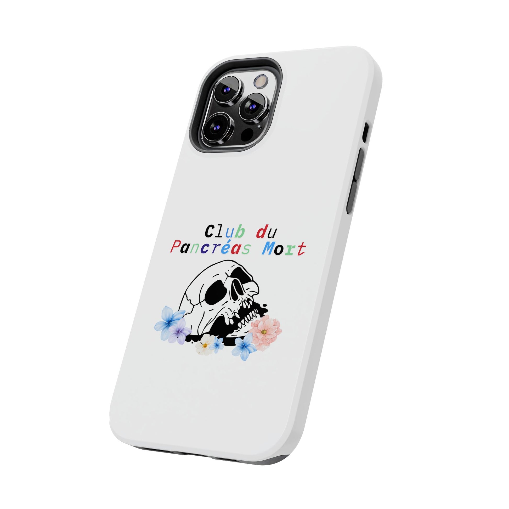 Skull & Flowers, Dead Pancreas Club (French) - Phone Cases The Diabuddies Store Mobile Phone Cases $18.23