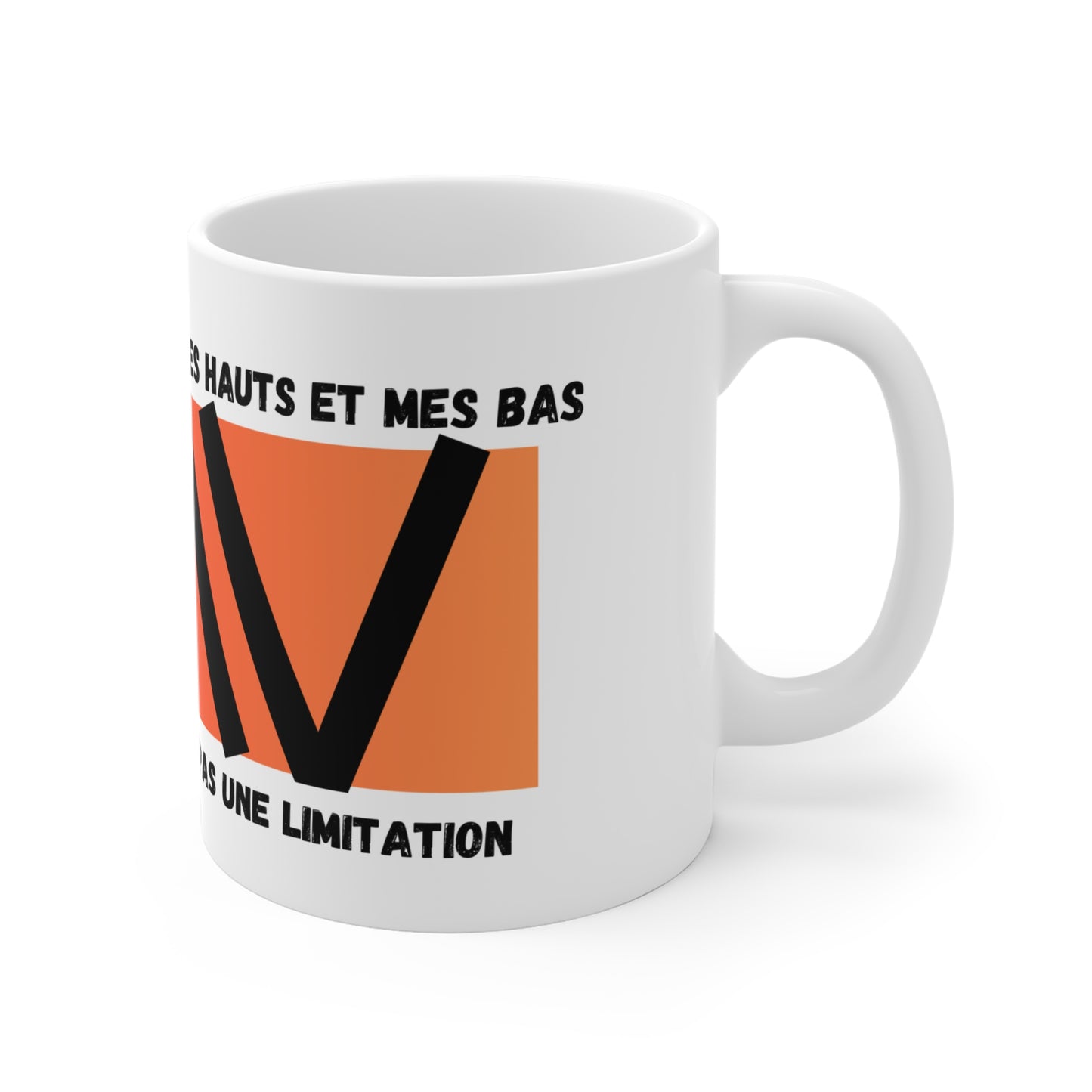The Diabuddies Store Greater than (French/Orange) - Mug 11oz Greater than (French/Orange) - Mug 11oz: An inspirational mug that brings a daily reminder that you are greater than the highs and the lows during your coffee or tea routine. Perfect for anyone