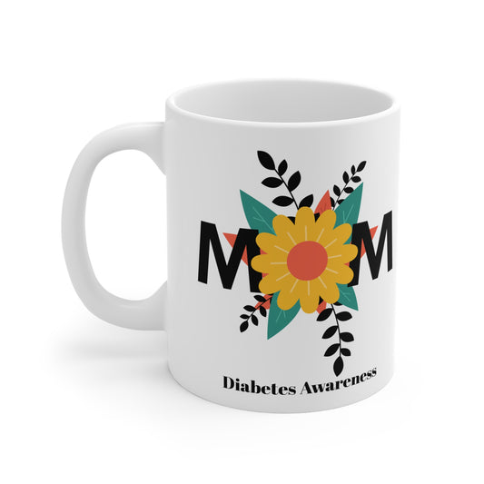 The Diabuddies Store Mom (with Flowers) - Mug 11oz Mom (with Flowers) - Mug 11oz: Celebrate Mom with this charming 11oz floral mug! It's a perfect blend of sweetness and strength, just like her. A wonderful gift for any occasion, ideal for enjoying her fa