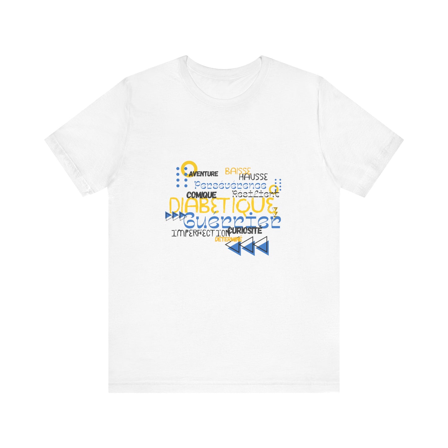The Diabuddies Store Uplifted & Unleashed (French) - Unisex Tee Uplifted & Unleashed (French) - Unisex Tee: Embrace your strength, defy the odds. This tee is more than just a shirt; it's a vibrant testament to the diabetic warrior within. T-Shirts $22.50