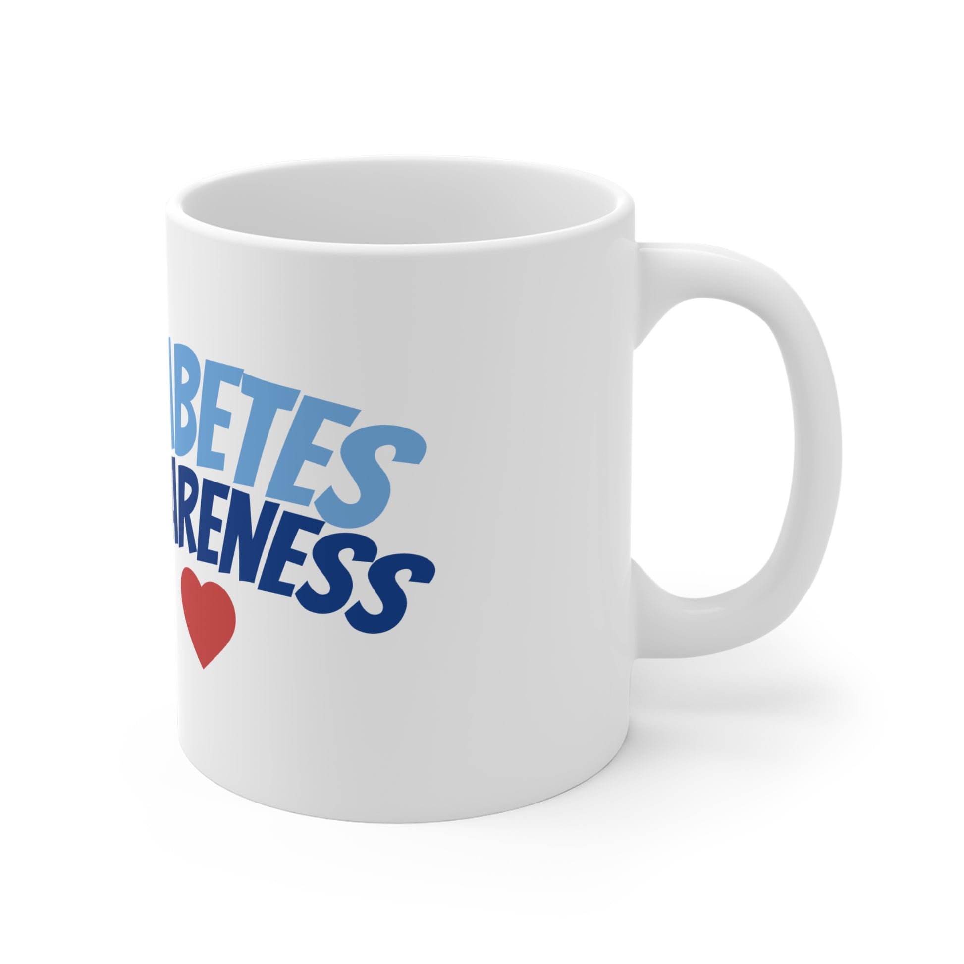 The Diabuddies Store Blue Ribbon & Heart - Mug 11oz Blue Ribbon & Heart - Mug 11oz: Show your support and raise awareness with this meaningful Blue Ribbon & Heart 11oz Mug. A perfect way to honor, remember, or advocate for a cause close to your heart. Dur