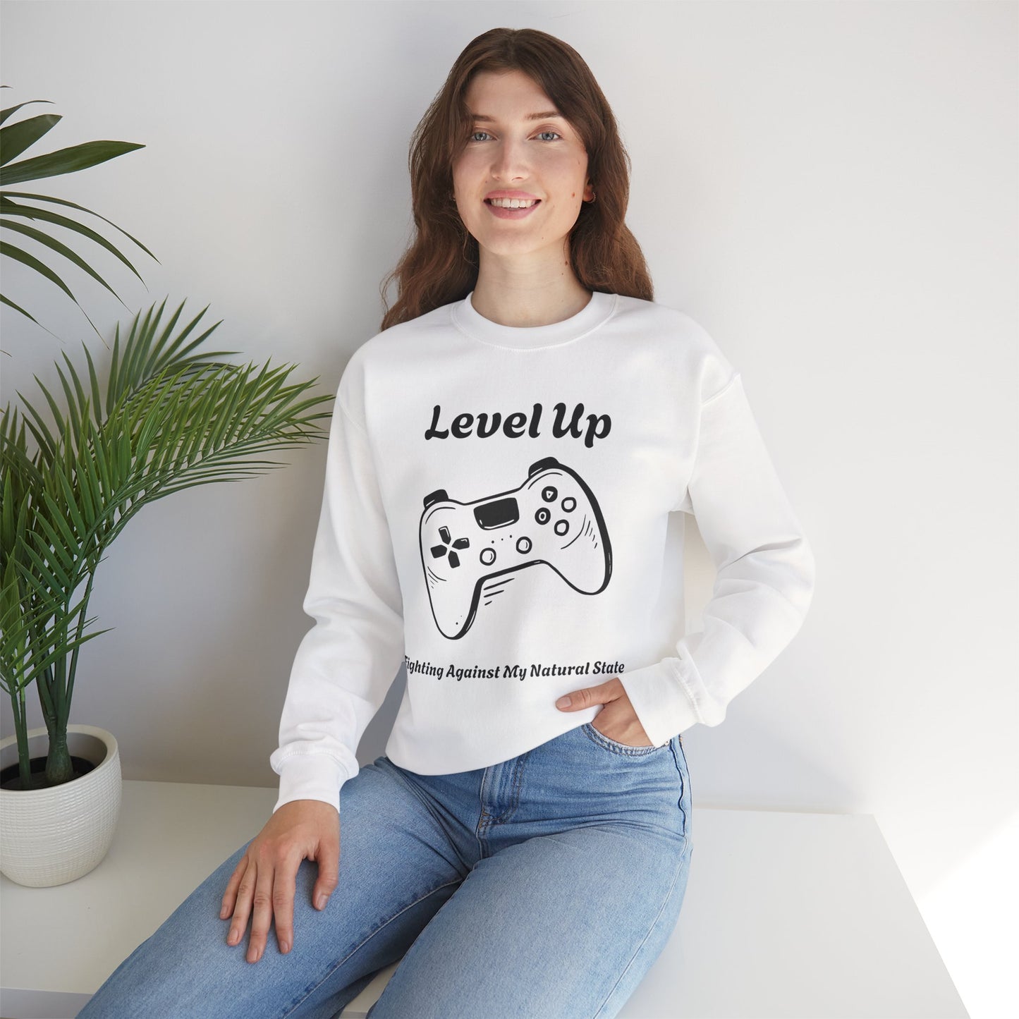 Level Up (Gaming Remote Control) - Unisex Sweatshirt The Diabuddies Store Sweatshirts $29.49