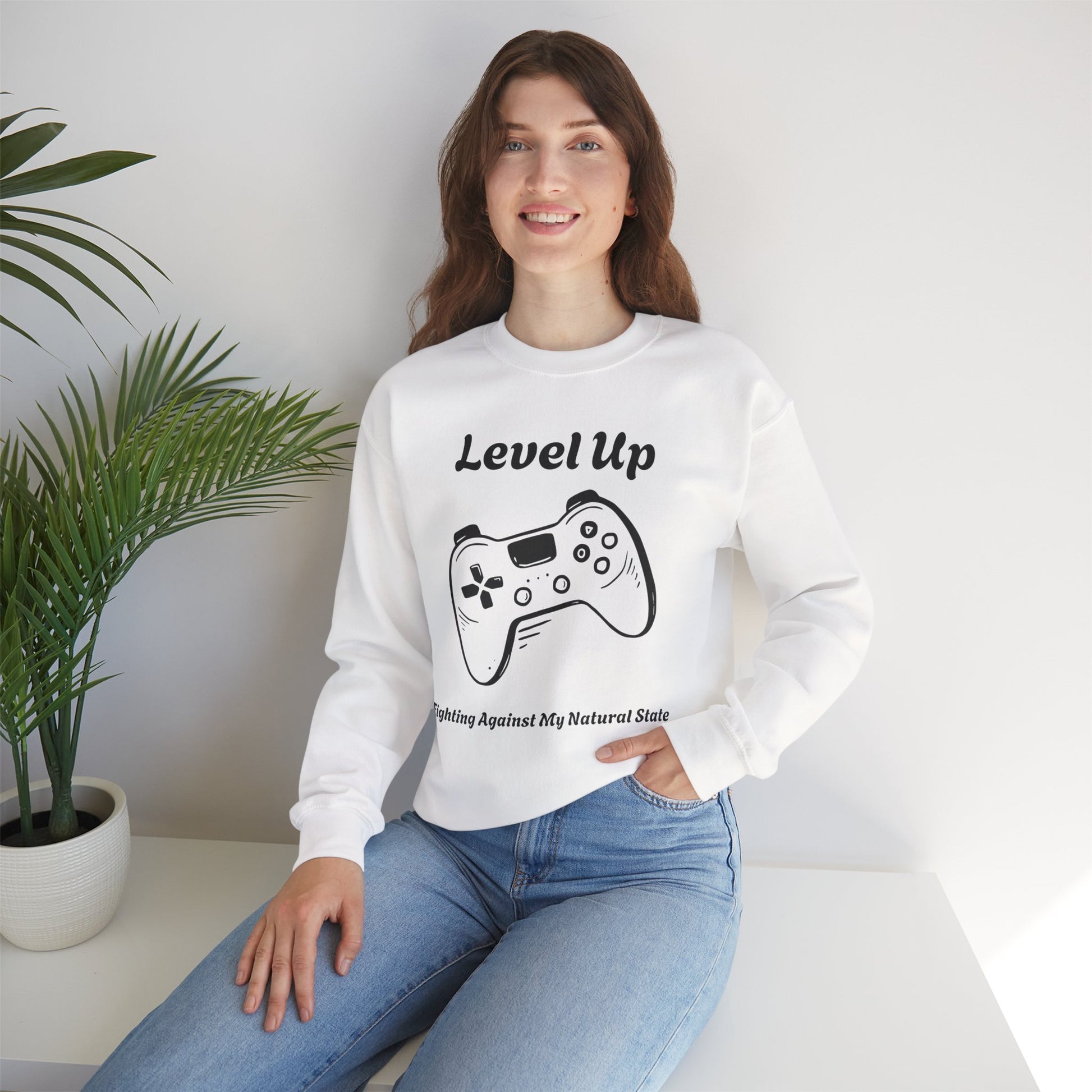 Level Up (Gaming Remote Control) - Unisex Sweatshirt The Diabuddies Store Sweatshirts $29.49