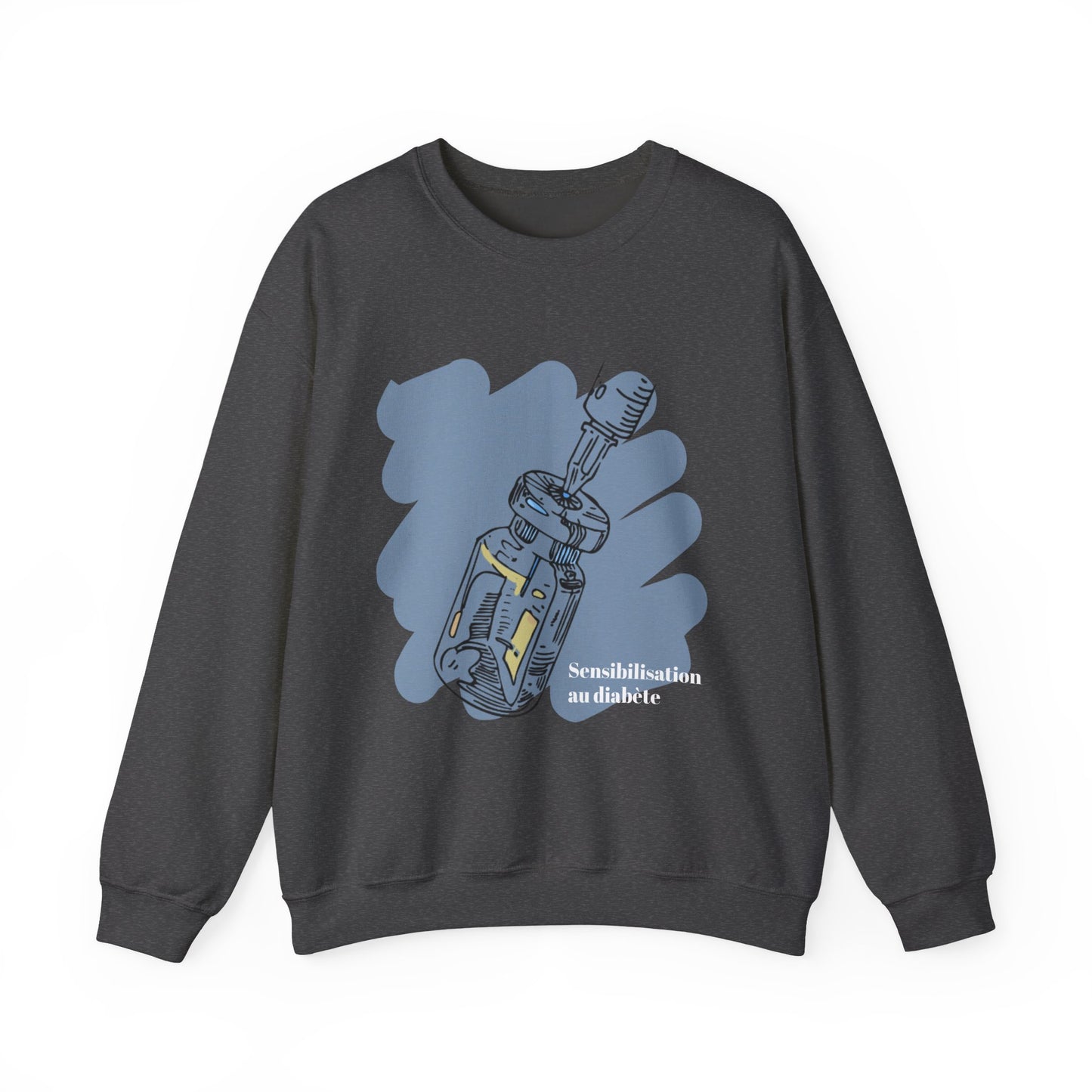 Insulin Vial Diabetes Awareness (French) Sweatshirt The Diabuddies Store Sweatshirts $32.95
