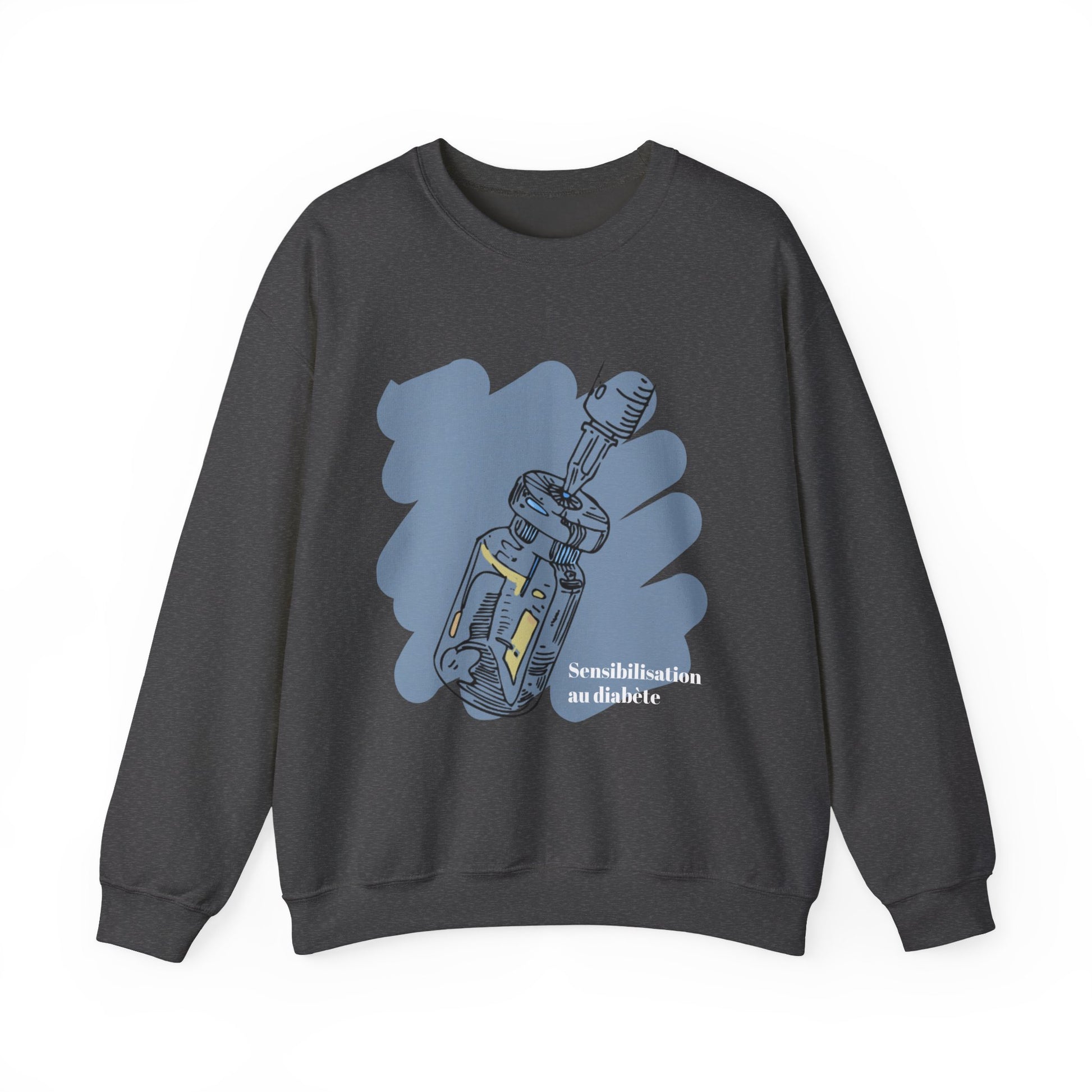 Insulin Vial Diabetes Awareness (French) Sweatshirt The Diabuddies Store Sweatshirts $32.95