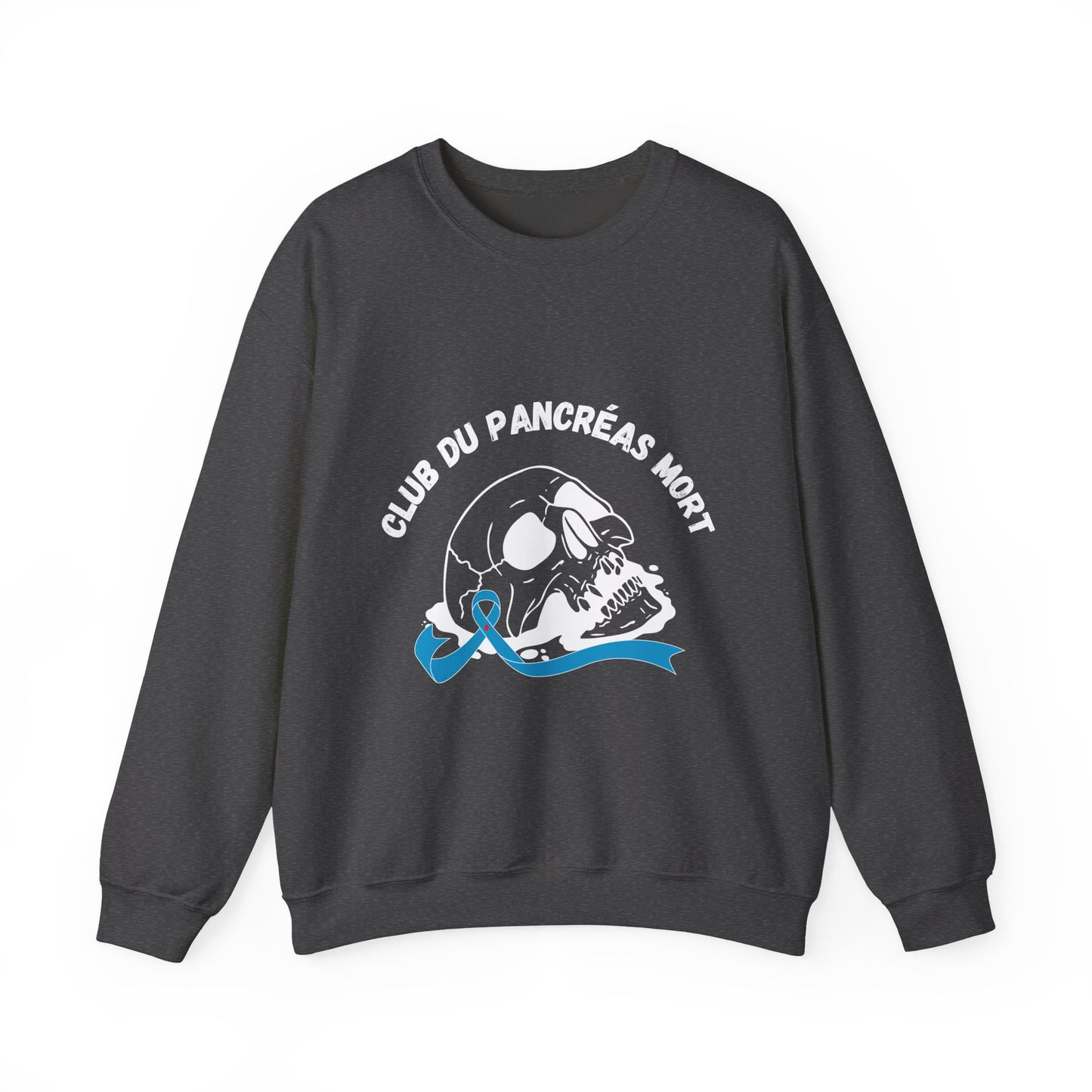 Skull & Blue Ribbon, Dead Pancreas Club (French) Sweatshirt The Diabuddies Store Sweatshirts $35.70