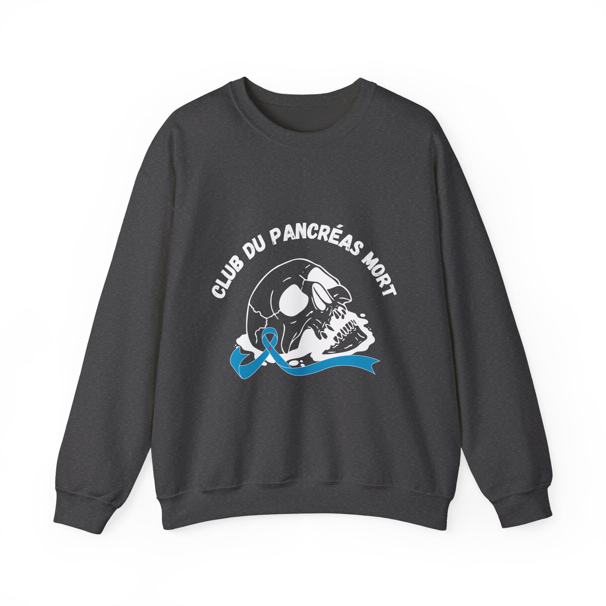 Skull & Blue Ribbon, Dead Pancreas Club (French) Sweatshirt The Diabuddies Store Sweatshirts $35.70