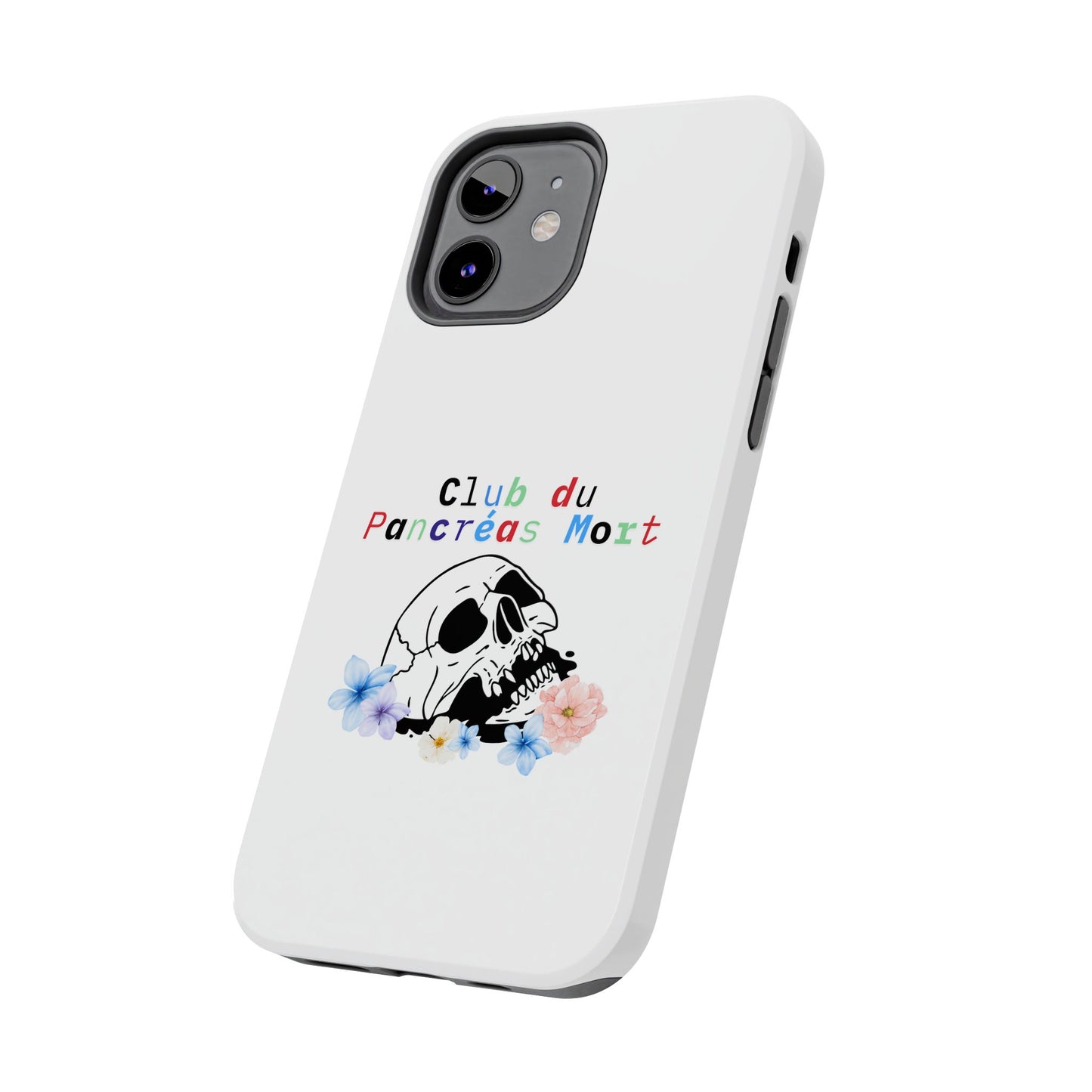 Skull & Flowers, Dead Pancreas Club (French) - Phone Cases The Diabuddies Store Mobile Phone Cases $18.23