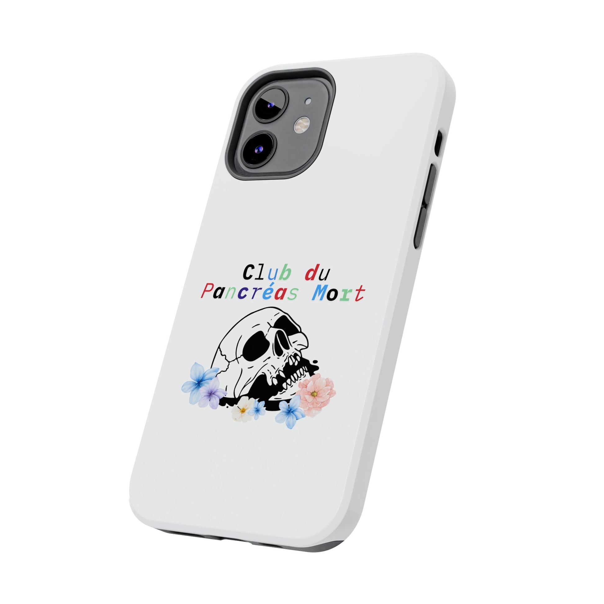 Skull & Flowers, Dead Pancreas Club (French) - Phone Cases The Diabuddies Store Mobile Phone Cases $18.23