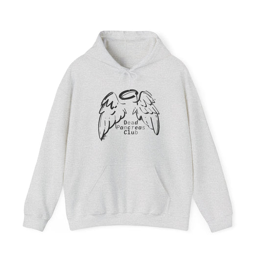 The Diabuddies Store Dead Pancreas Club (Angel Wings) - Unisex Hoodie Dead Pancreas Club (Angel Wings) - Unisex Hoodie: Join the club and wrap yourself in cozy defiance! This warm and uniquely designed hoodie offers a raw, honest, and darkly humorous take
