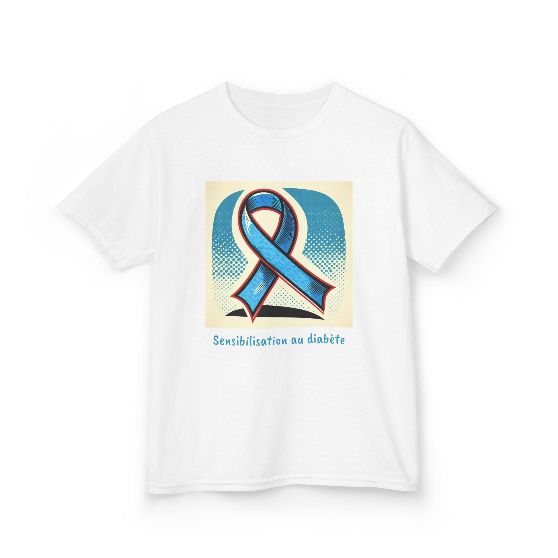 Diabetes Blue Ribbon (French) - Kids Tee The Diabuddies Store T-Shirts $19.22