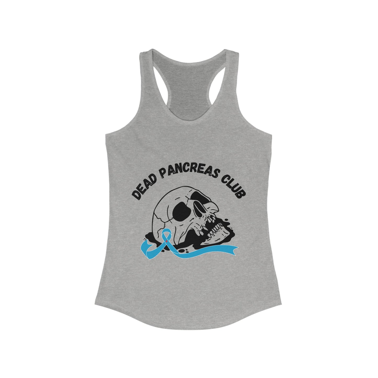 Skull & Blue Ribbon, Dead Pancreas Club - Racerback Tank The Diabuddies Store Tank Tops $19.96
