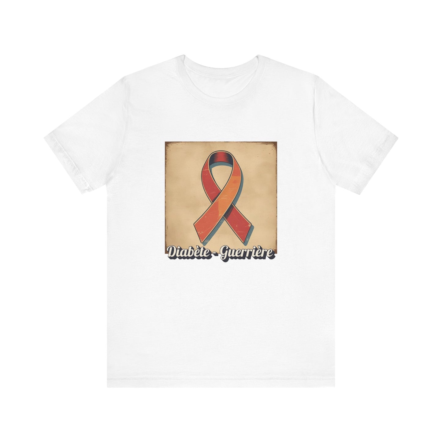 Diabetes Warrior, Retro Style (French/Guerrière) Unisex Tee The Diabuddies Store T-Shirts $22.50