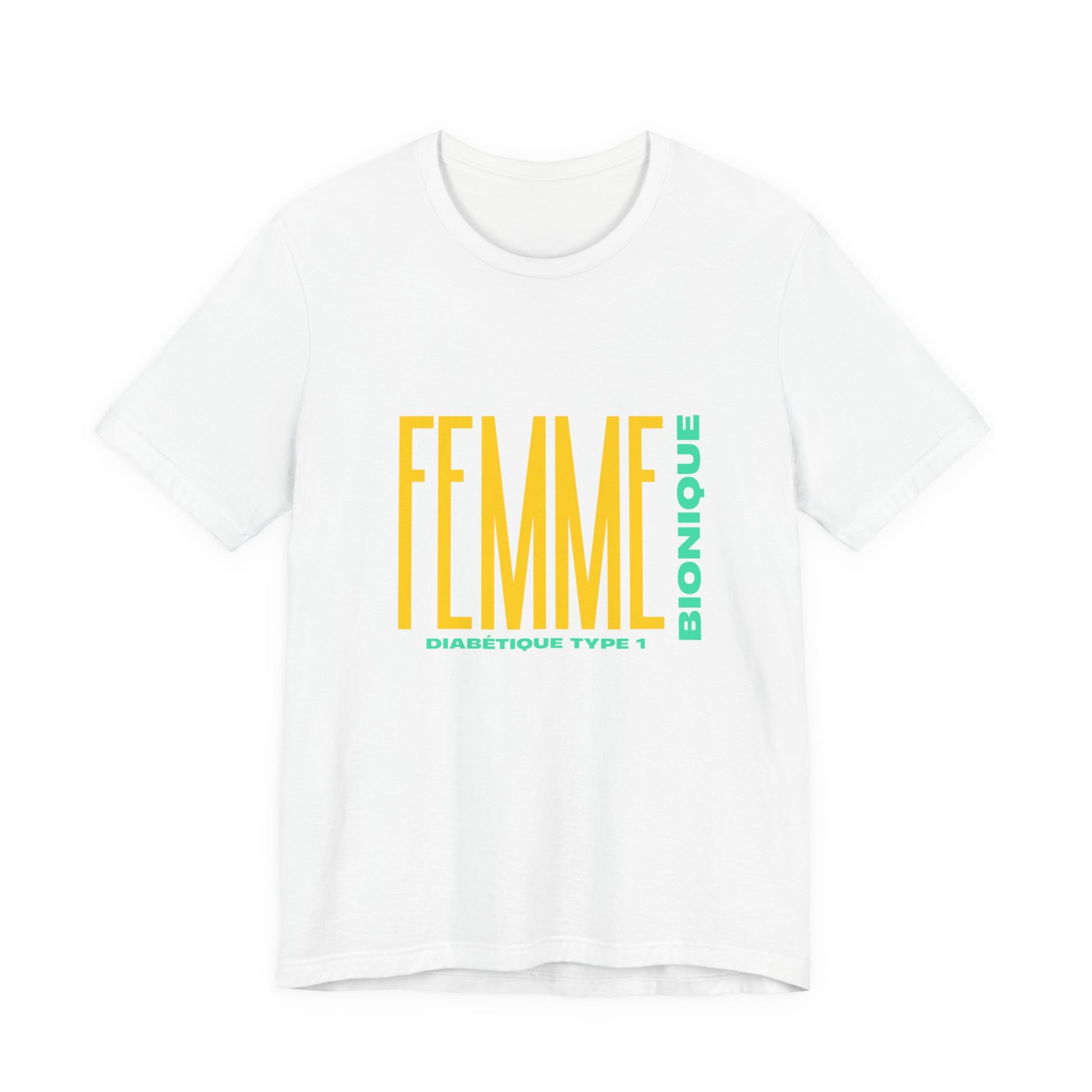 The Diabuddies Store Bionic Woman (French) - Unisex Tee Bionic Woman (French) - Unisex Tee: Unleash your inner Bionic strength! This Unisex Tee is a powerful statement of resilience, strength, and modern-day heroism for anyone living with Type 1 Diabetes.