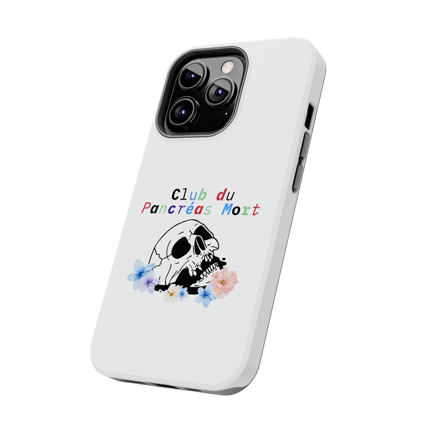 Skull & Flowers, Dead Pancreas Club (French) - Phone Cases The Diabuddies Store Mobile Phone Cases $18.23
