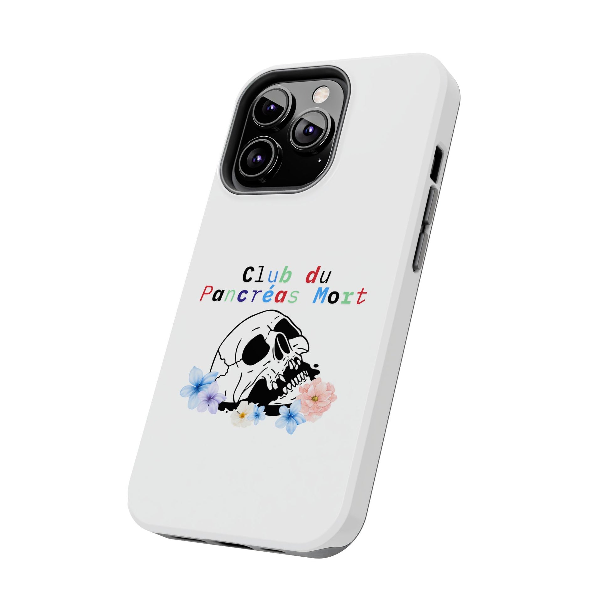 Skull & Flowers, Dead Pancreas Club (French) - Phone Cases The Diabuddies Store Mobile Phone Cases $18.23