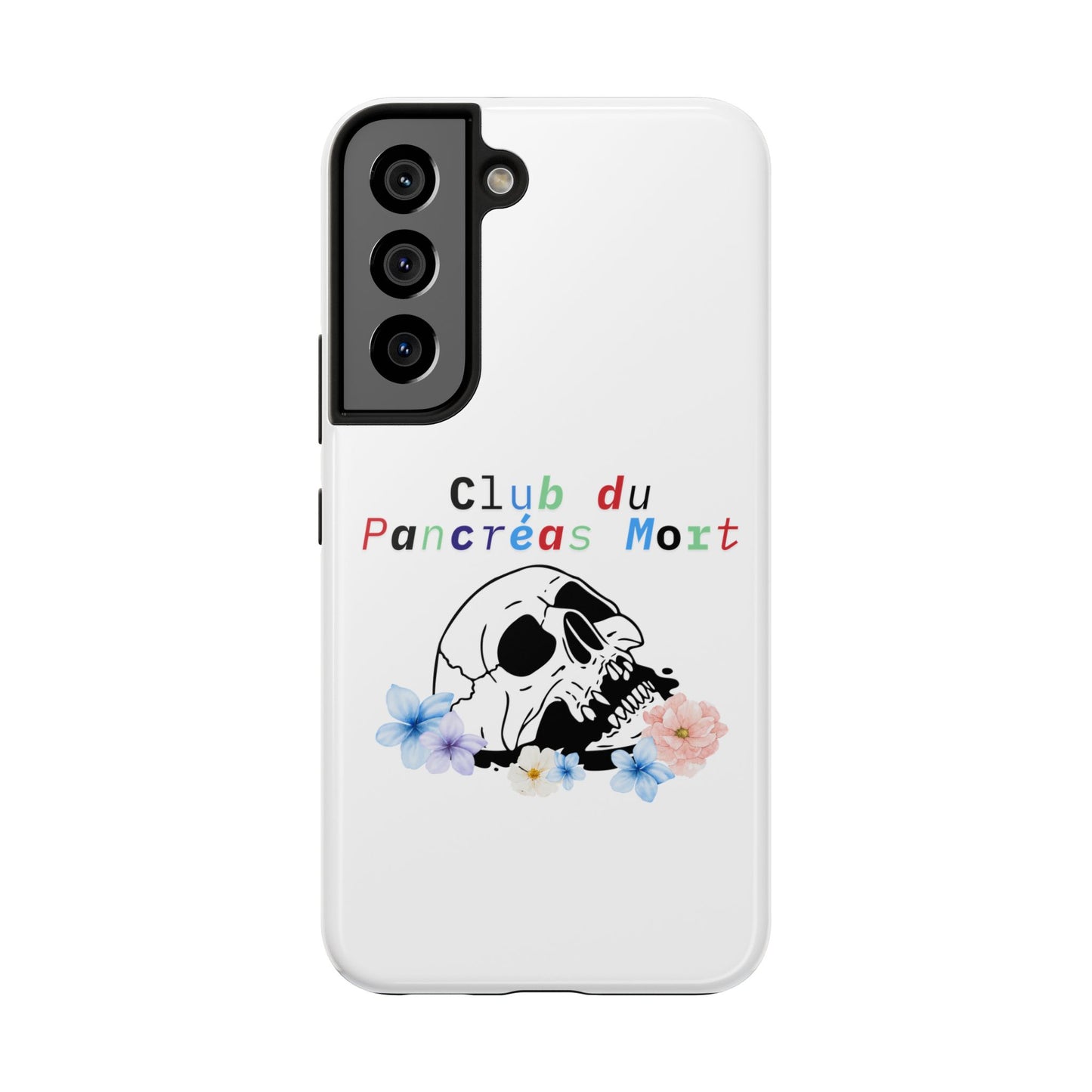 Skull & Flowers, Dead Pancreas Club (French) - Phone Cases The Diabuddies Store Mobile Phone Cases $18.23